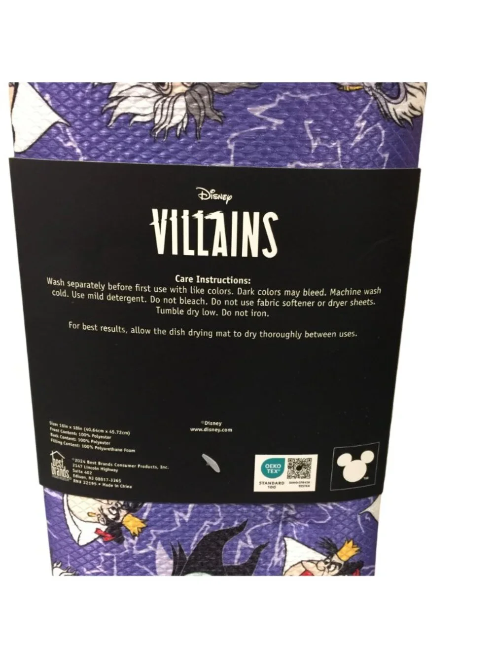 Disney Villains Drying Dish Mat Ursula Maleficent Evil Queen Cruella Queen of He